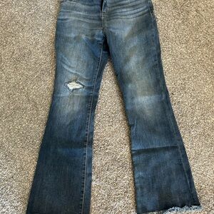 Girls Distressed Blue Jeans